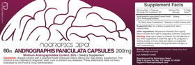 Nootropics Depot Andrographis Paniculata 200mg capsules side view
