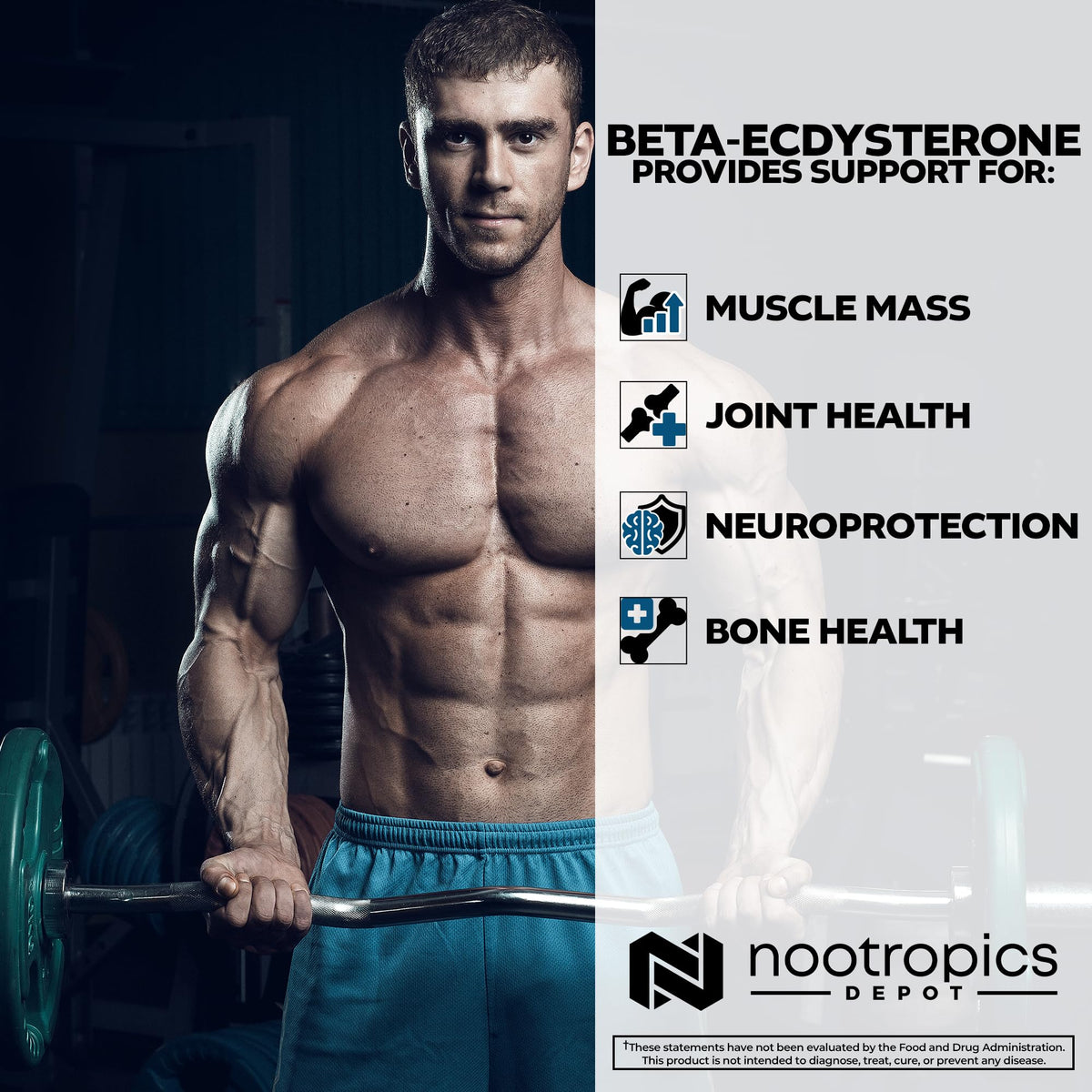 Nootropics Depot Beta Ecdysterone capsules in a measuring spoon