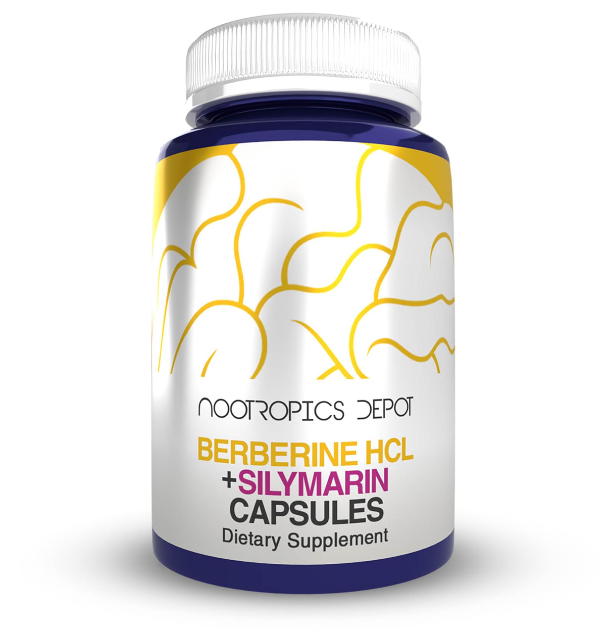 Nootropics Depot Capsules de Berbérine HCL et Silymarine 180 comprimés vue de face