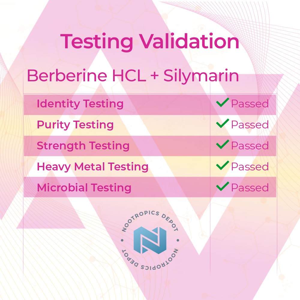 Nootropics Depot Capsules de Berbérine HCL et Silymarine vue de côté