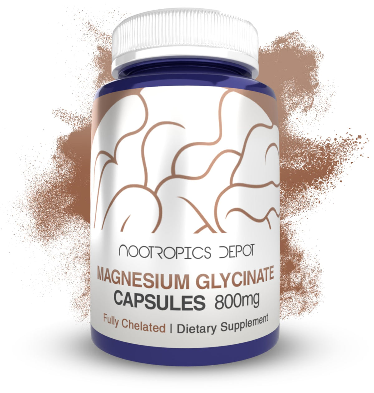 Nootropics Depot Capsules de Magnésium Glycinate 360ct vue de face