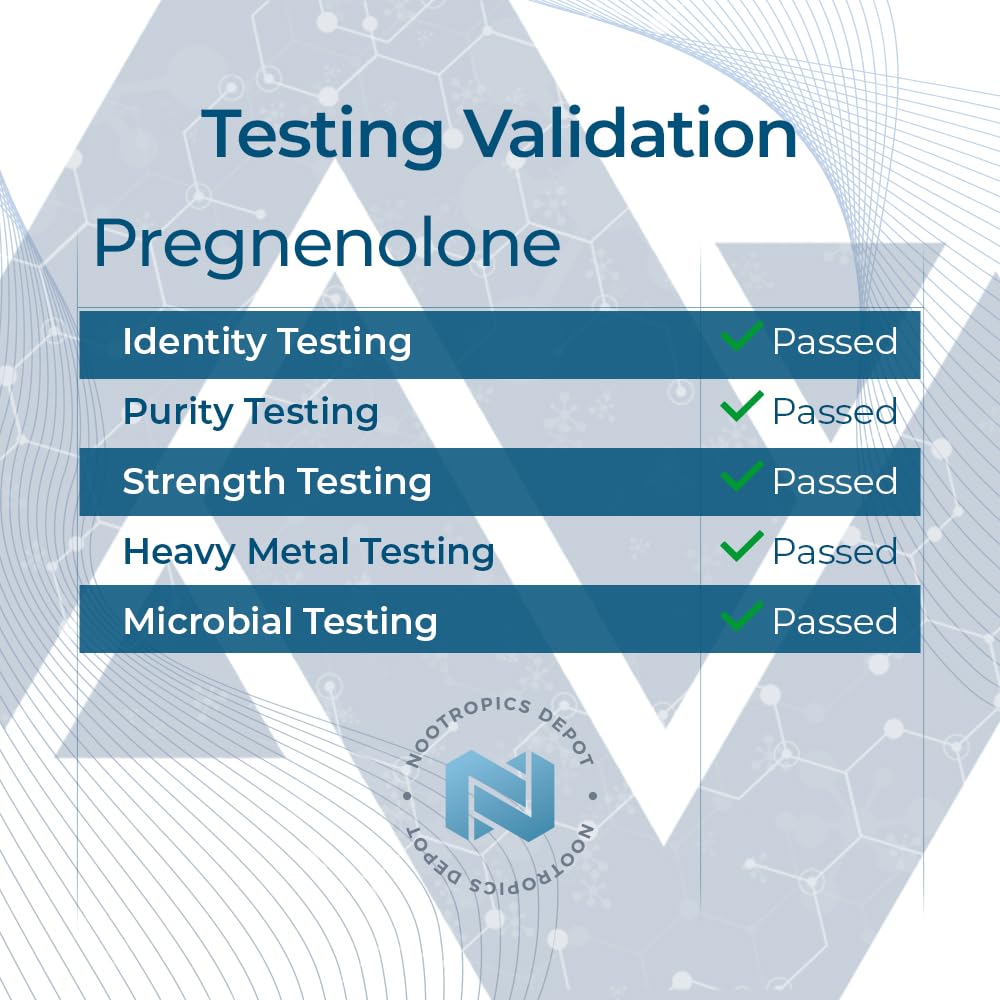 Nootropics Depot comprimés de pregnénolone 5mg, avec un verre d'eau