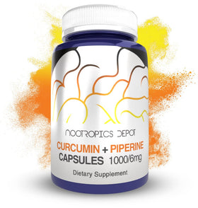 Nootropics Depot Curcumin + Piperine 1000mg capsules front view