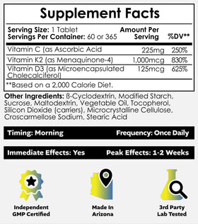 Nootropics Depot D3 + K2 60 comprimés emballage