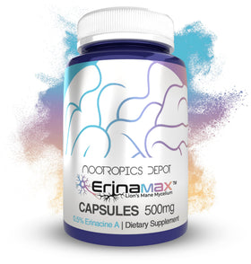 Nootropics Depot Erinamax Lion's Mane 500mg Capsules vue de face