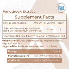 Nootropics Depot Extrait de Fenugrec Capsules 180 unités emballage