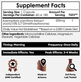 Nootropics Depot Extrait de Gingembre Noir 10% - boîte et capsules