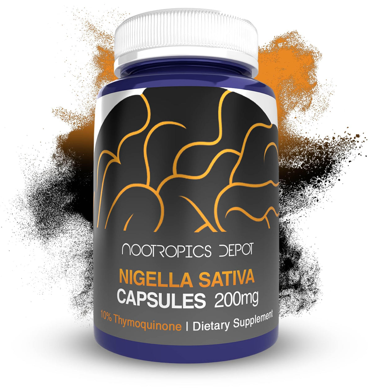 Nootropics Depot Extrait de Nigelle Sativa 200mg 120 capsules vue avant