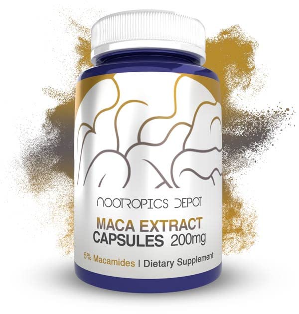 Nootropics Depot Extrait de Racine de Maca 60 capsules vue de face