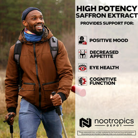Nootropics Depot Extrait de Safran Haute Potence 30mg Capsules - contenant