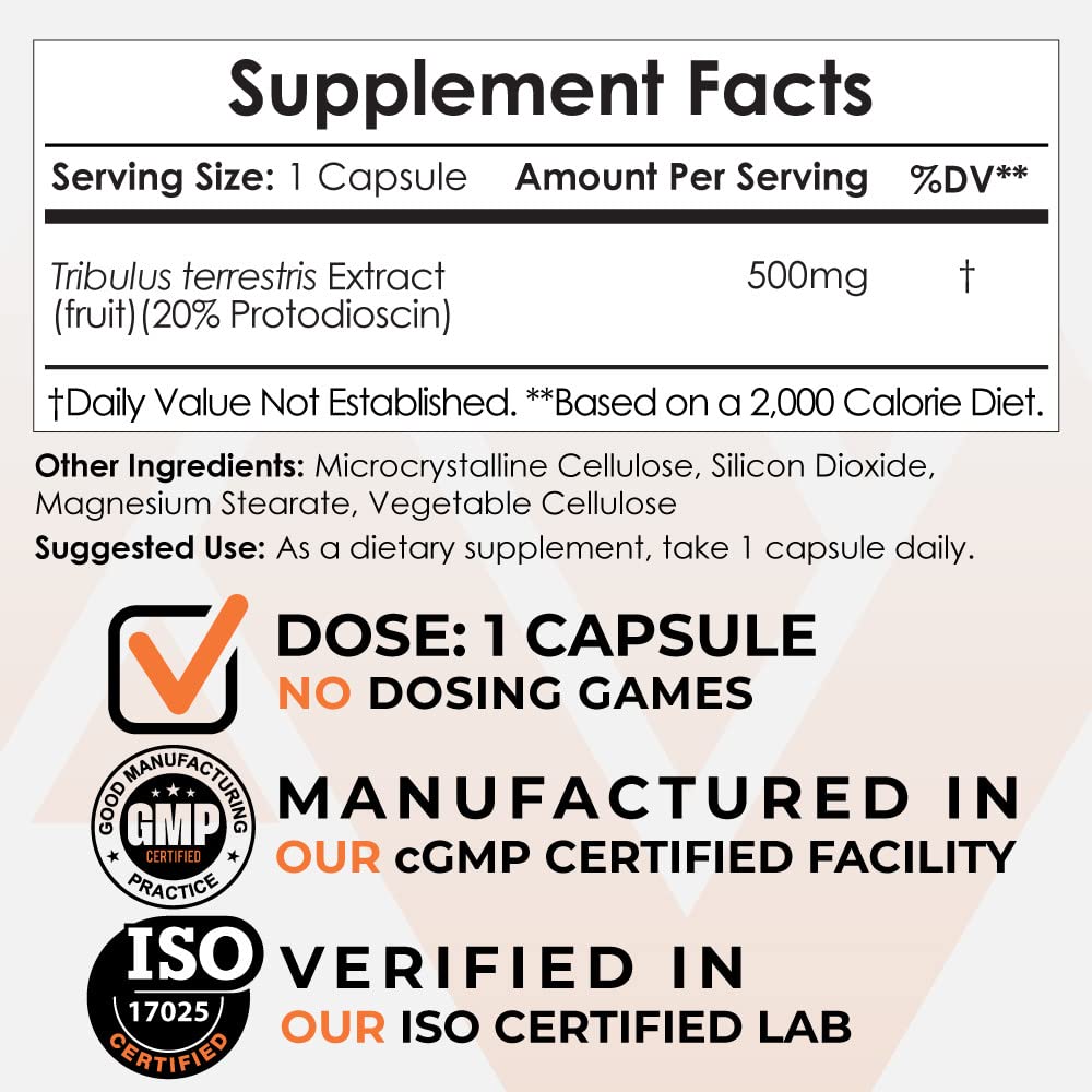 Nootropics Depot Extrait de Tribulus 500mg étiquette du flacon