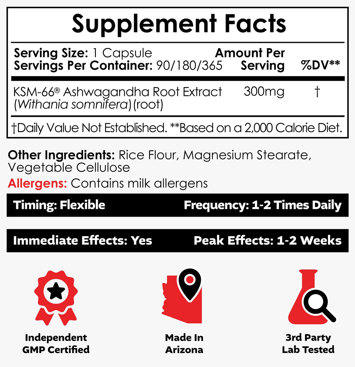 Nootropics Depot KSM-66 Ashwagandha 300mg capsules side view
