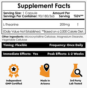 Nootropics Depot L-Théanine 180 capsules side view