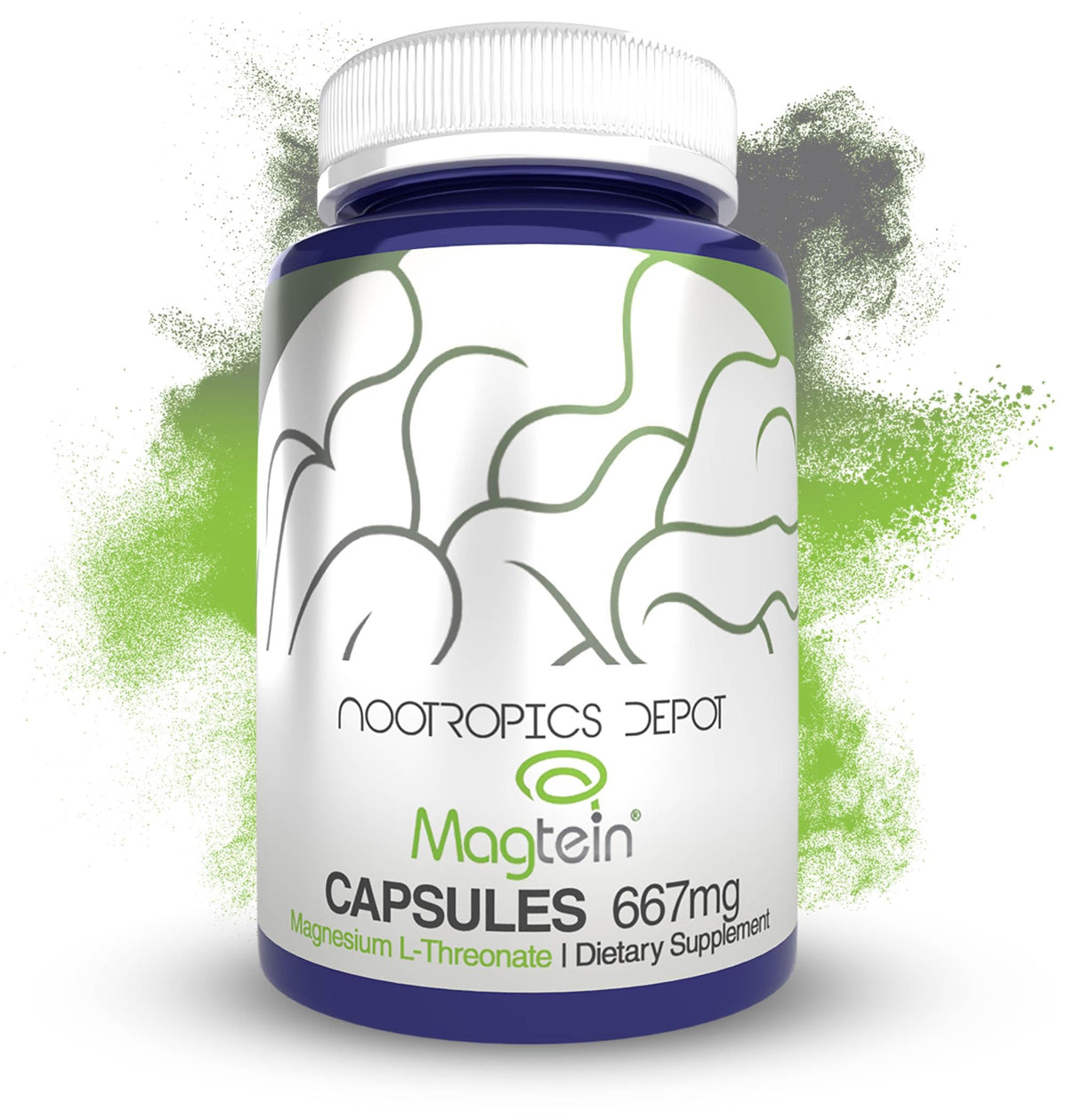 Nootropics Depot Magtein Magnésium L-Thréonate 90 capsules vue de face