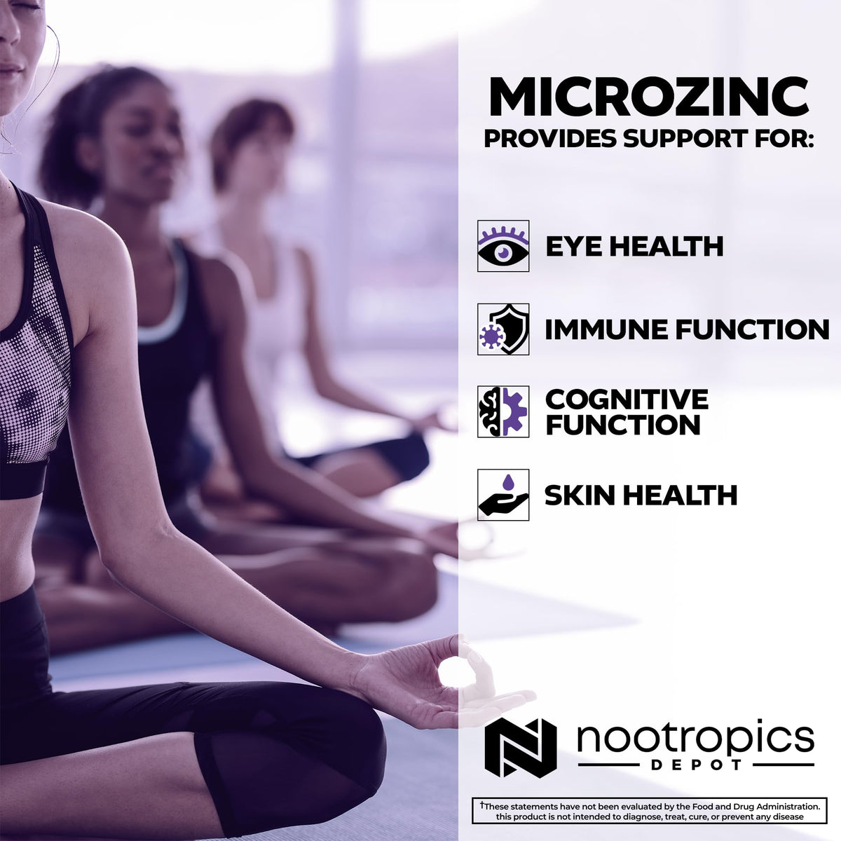 Nootropics Depot MicroZinc Capsules 20mg arrière de la boîte