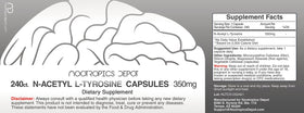 Nootropics Depot N-Acetyl L-Tyrosine 350mg gélules arrière view