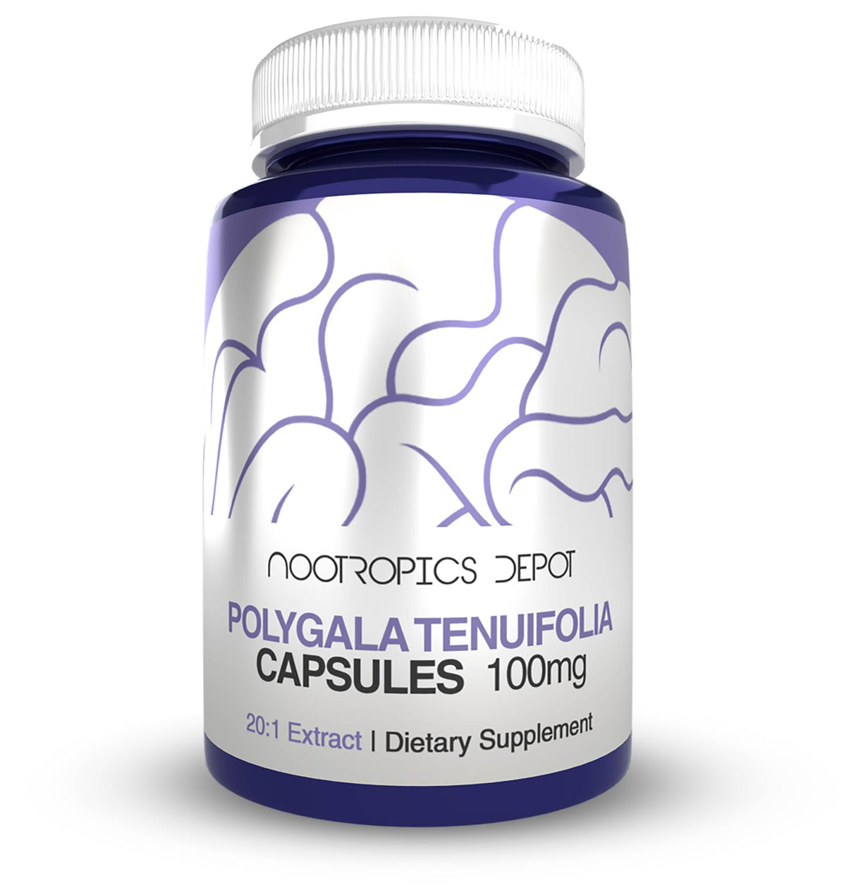 Nootropics Depot Polygala Tenuifolia 100mg capsules front view