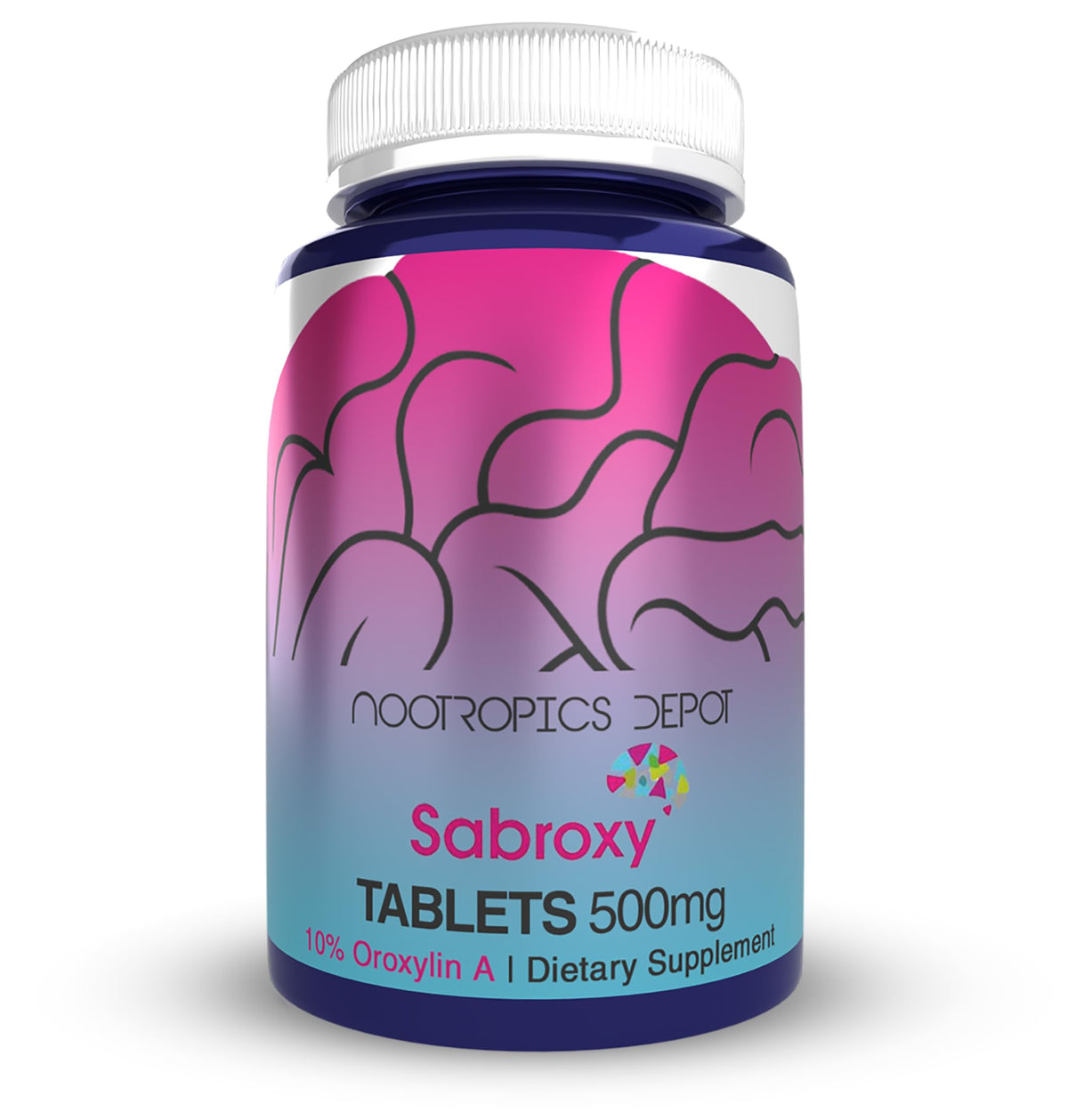 Nootropics Depot Sabroxy® comprimés 500mg, boîte vue de face