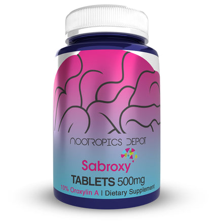 Nootropics Depot Sabroxy® comprimés 500mg, boîte vue de face