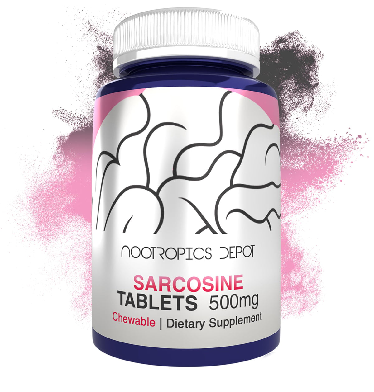 Nootropics Depot Tablettes Sarcosine 500mg pot de 240 comprimés vue avant