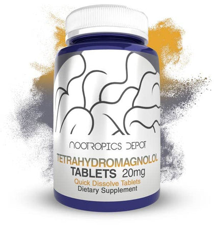 Nootropics Depot Tetrahydromagnolol comprimés à dissolution rapide 20mg, vue de face