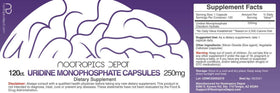 Nootropics Depot Uridine Monophosphate 250mg - étiquette du produit