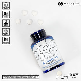Nootropics Depot Vitamine D3 + K2 + C 365 Tablettes - dos de la boîte
