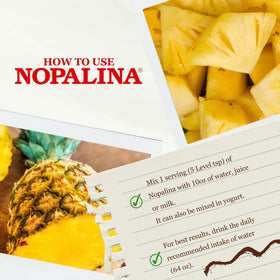 Nopalina Formule de Fibres Ananas dans un bol avec une cuillère