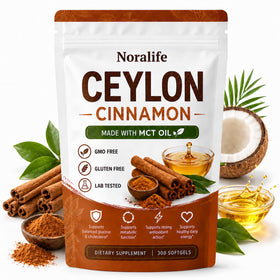Noralife gélules de cannelle de Ceylan avec huile MCT, vue avant