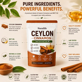 Noralife gélules de cannelle de Ceylan, emballage avec 300 gélules