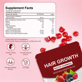 Norce Sactor Gummies Cheveux Biotin & Collagène, emballage
