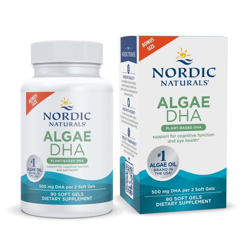 Nordic Naturals Algae DHA 500mg gélules végétariennes vue avant