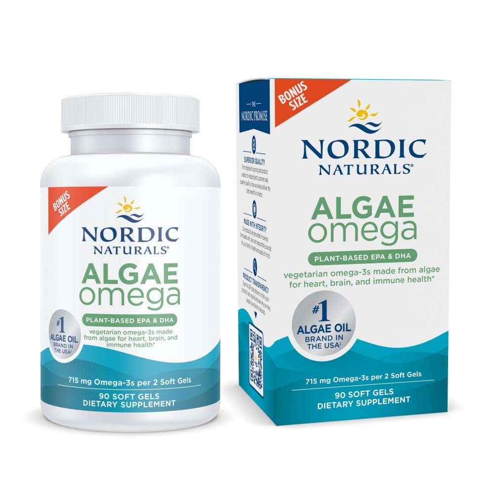 Nordic Naturals Algae Omega 715mg boîte de 90 capsules vue de face