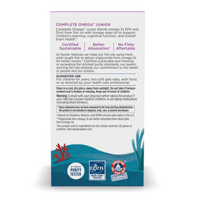 Nordic Naturals Complete Omega Jr. gélules mini sur une table
