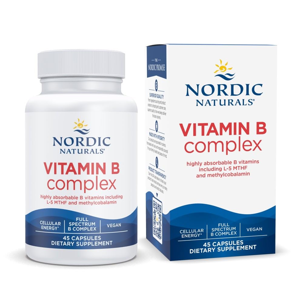 Nordic Naturals Complexe de Vitamines B boîte avant avec 45 capsules