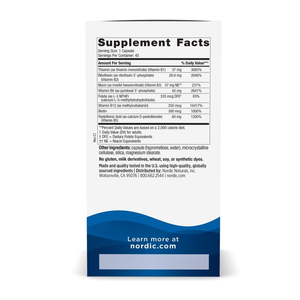 Nordic Naturals Complexe de Vitamines B capsules à l'intérieur