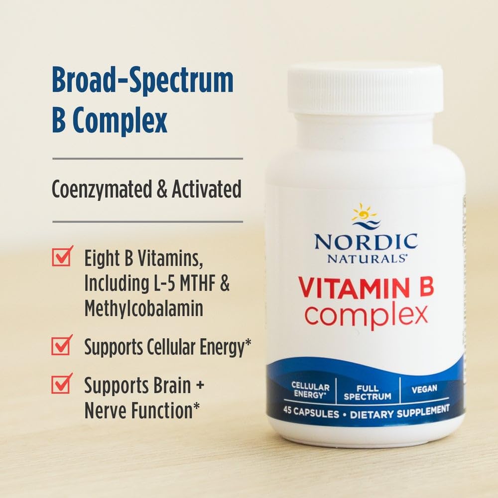 Nordic Naturals Complexe de Vitamines B vue latérale de la boîte
