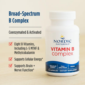 Nordic Naturals Complexe de Vitamines B vue latérale de la boîte