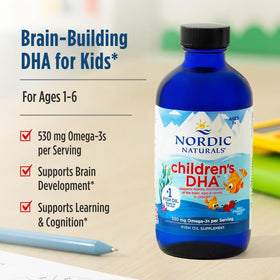 Nordic Naturals DHA pour enfants, vue arrière du flacon