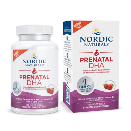 Nordic Naturals DHA Prénatal 120 gélules fraise packaging avant