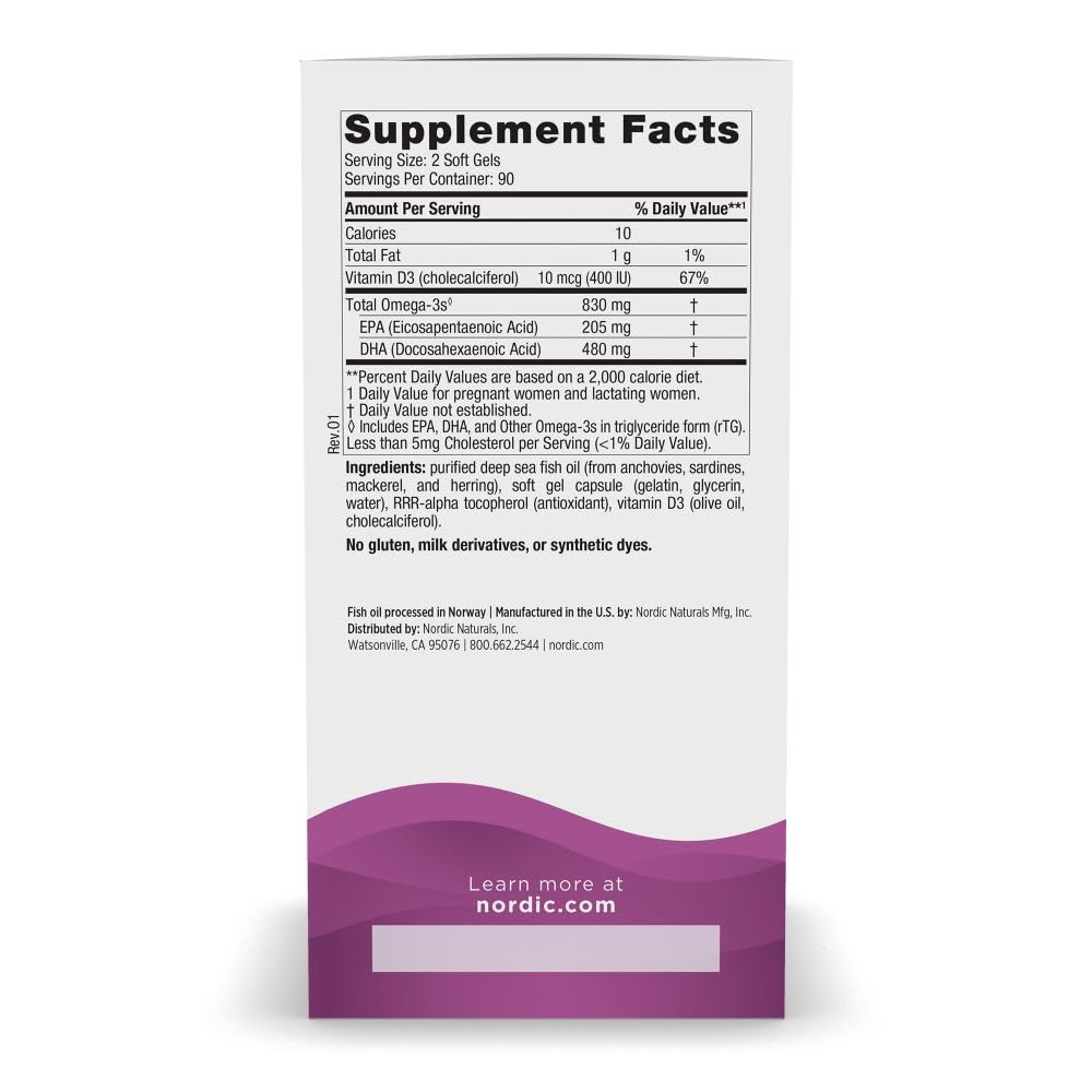 Nordic Naturals DHA Prénatal 180 gélules arrière