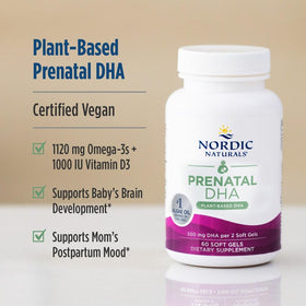 Nordic Naturals DHA Végétal Prénatal 500mg gélules côté
