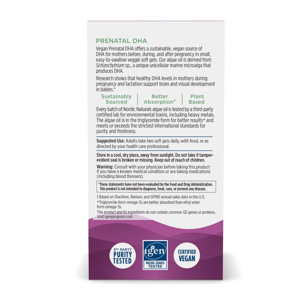 Nordic Naturals DHA Végétal Prénatal 500mg gélules en mode de vie