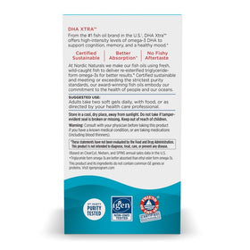 Nordic Naturals DHA Xtra complément alimentaire 1660mg Omega-3 arrière du flacon