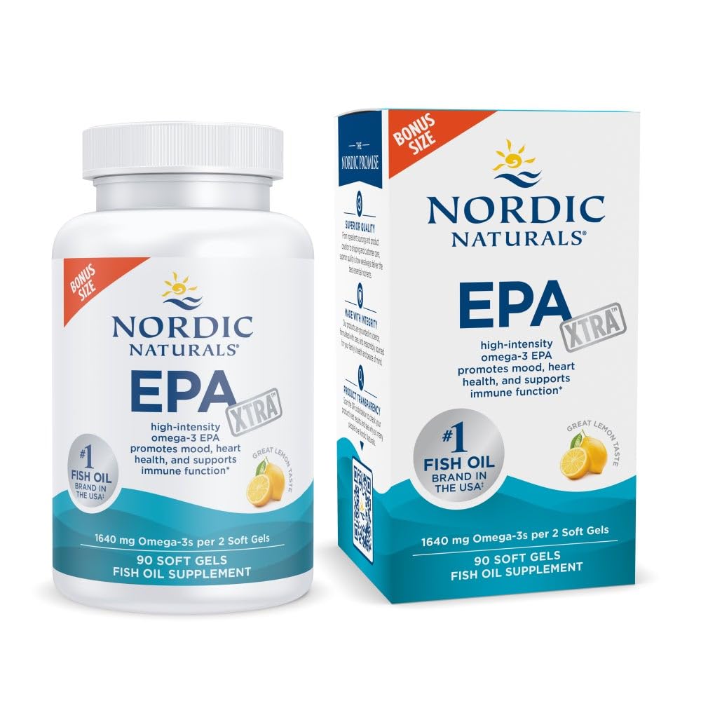Nordic Naturals EPA Xtra 90 gélules vue de face avec emballage