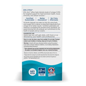 Nordic Naturals EPA Xtra gélules montrant l'étiquette des ingrédients