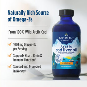 Nordic Naturals Huile de Foie de Morue Arctique 8 oz contenant