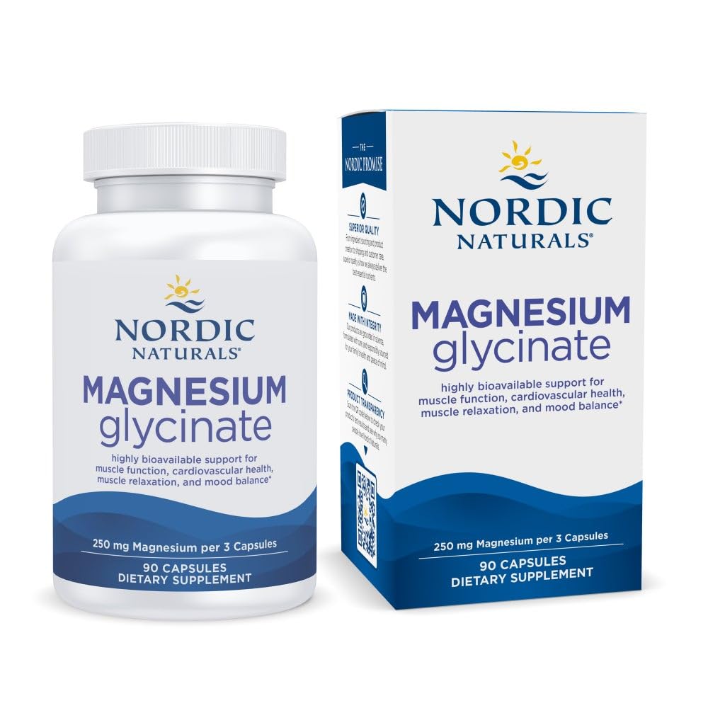 Nordic Naturals Magnésium Glycinate 250mg capsules végétariennes, vue de face