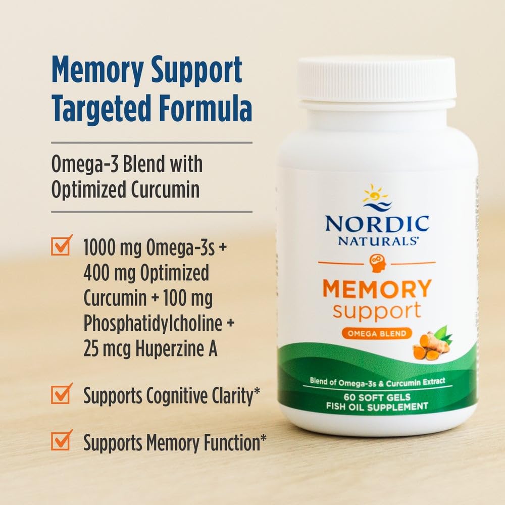 Nordic Naturals Memory Support ingrédients principaux sur l'emballage