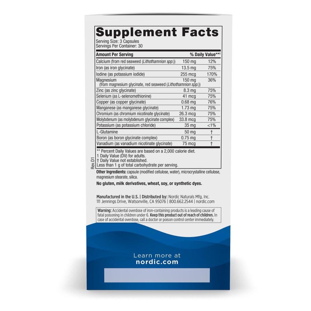 Nordic Naturals Multi Minéraux capsules avec étiquette
